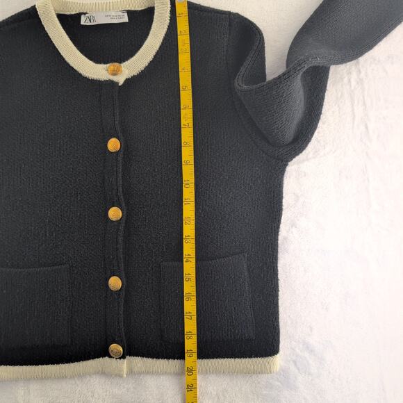 Zara Black and Cream Cardigan - Picture 6 of 8